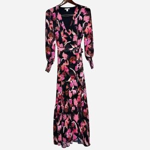 Bar III Vibrant Pink and Black Long Sleeve Dress